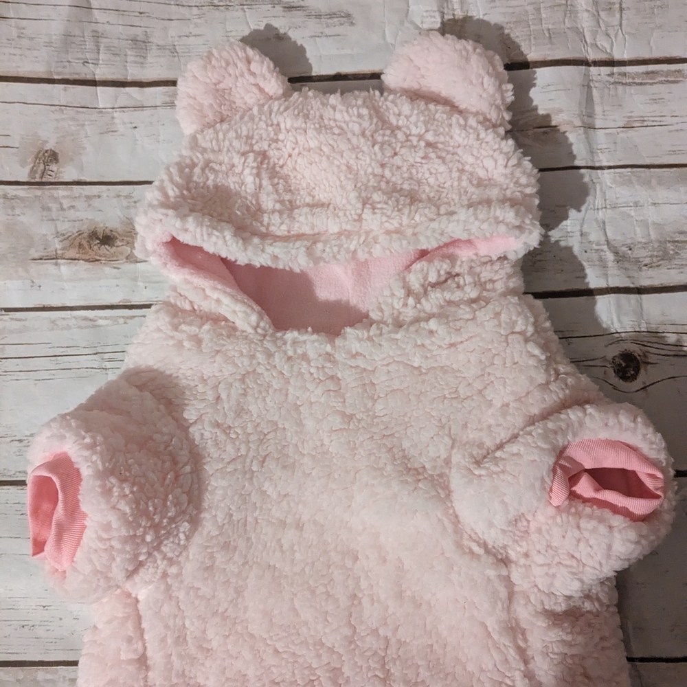 New Jessica Simpson Pink Sherba Fleece Dog Hoodie with Teddy Bear Ears - Picture 2 of 11
